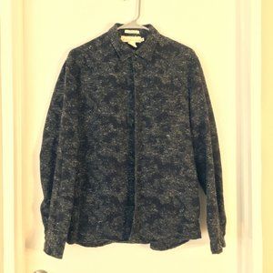 H&M Speckled Rough/Distressed Button-up Sweater